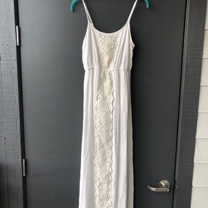 White/Cream Casual Long Dress-Small